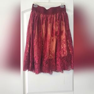 Burgundy Lace Skirt